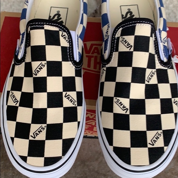 •VANS CLASSIC SLIP-ON BIG CHECK Black/Navy Men’s - Picture 9 of 16